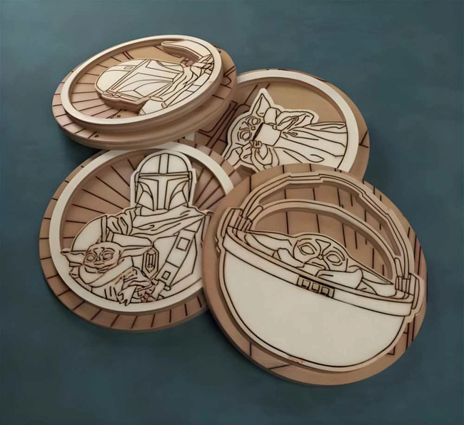 Star wars mandalorian inspired badges S0000830 file cdr and dxf pdf free vector download for Laser cut 5 Star wars mandalorian inspired badges S0000830 file cdr and dxf pdf free vector download for Laser cut