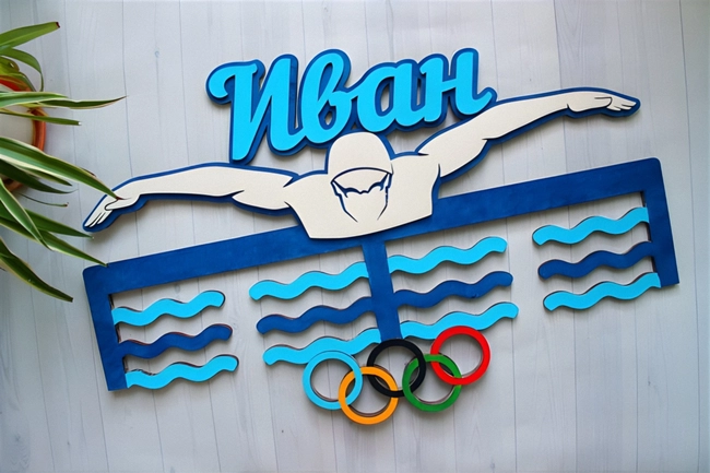 Swimming Medal Display Hanger S0000220 file cdr and dxf pdf free vector download for Laser cut