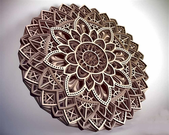 Wooden 3d multi layered mandala wall art home decor S0000764 file cdr and dxf pdf free vector download for Laser cut 5 Wooden 3d multi layered mandala wall art home decor S0000764 file cdr and dxf pdf free vector download for Laser cut