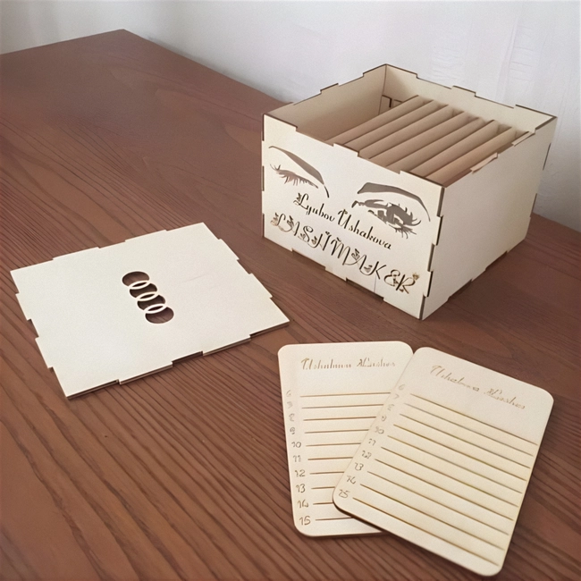 Wooden eyelash box S0000534 file cdr and dxf pdf free vector download for Laser cut 5 Wooden eyelash box S0000534 file cdr and dxf pdf free vector download for Laser cut