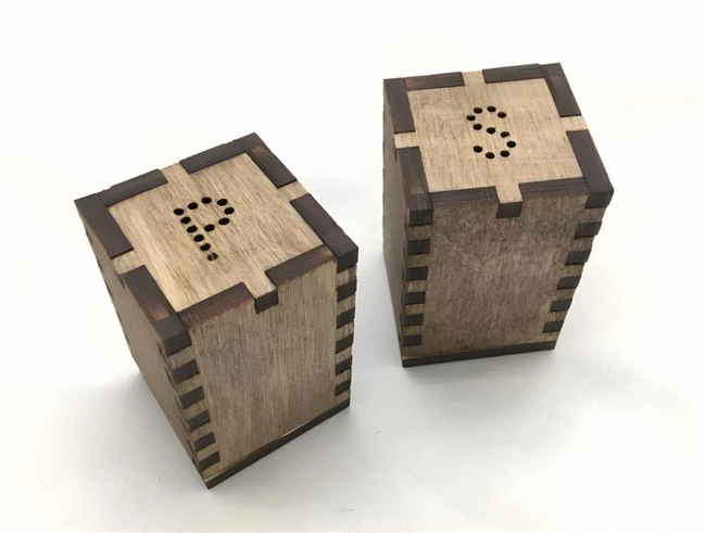 Wooden salt pepper shakers 4mm S0000812 dxf pdf free vector download for Laser cut