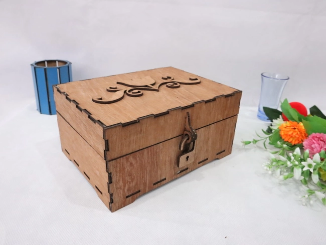 Wooden storage box S0000543 file cdr and dxf pdf free vector download for Laser cut