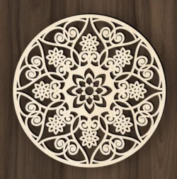 Mandala E0023386 file cdr and dxf pdf free vector download for Laser cut