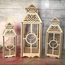 Arabian tealight lantern in 3 sizes for eid decoration S0001556 file cdr and dxf pdf free vector download for Laser cut