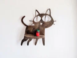 Cat shaped wooden wall S0001320 file cdr and dxf pdf free vector download for Laser cut