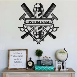 Customized barber shop vinyl clock S0001643 file cdr and dxf pdf free vector download for Laser cut