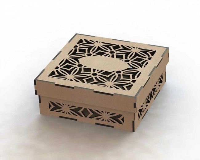 Decorative wooden gift box with floral pattern S0001647 file cdr and dxf pdf free vector download for Laser cut 5 Decorative wooden gift box with floral pattern S0001647 file cdr and dxf pdf free vector download for Laser cut