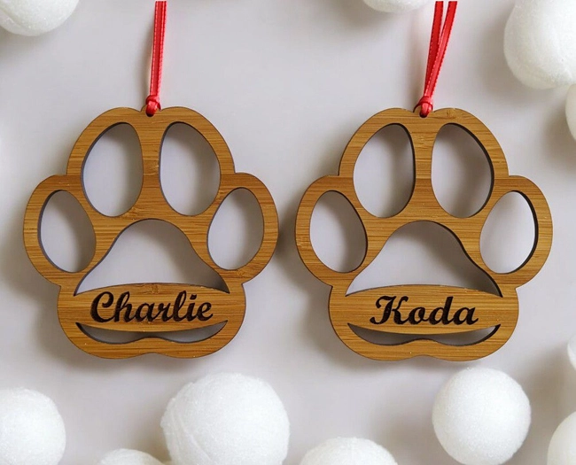 Dog paw memorial christmas S0001302 file cdr and dxf pdf free vector download for Laser cut