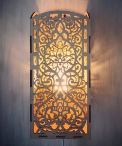 Floral pattern wall mounted night light S0001380 file cdr and dxf pdf free vector download for Laser cut