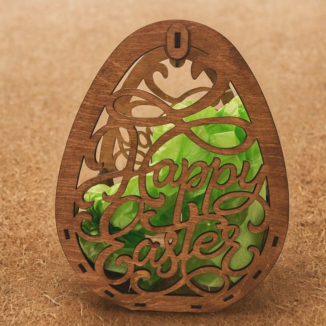Happy easter egg S0001392 file cdr and dxf pdf free vector download for Laser cut