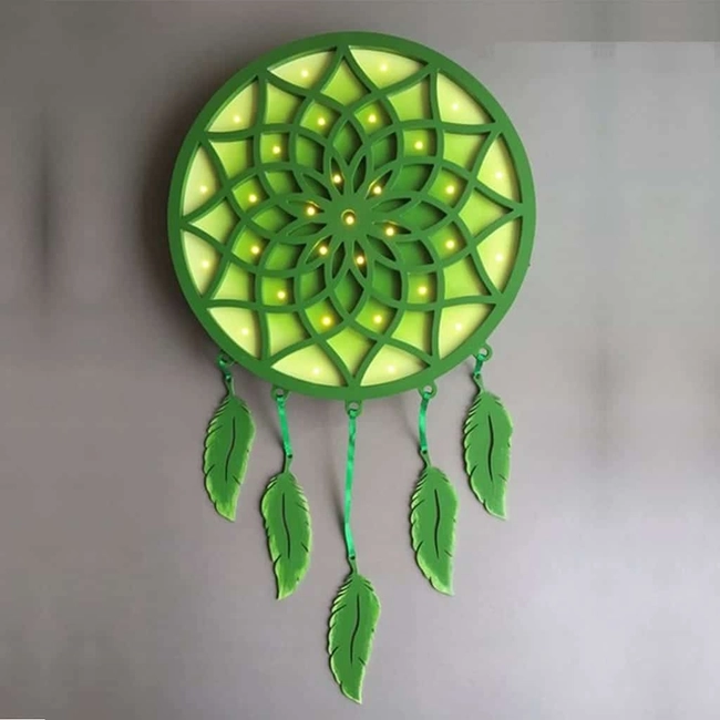Multilayer dreamcatcher mandala wall decor lase S0001209 file cdr and dxf pdf free vector download for Laser cut