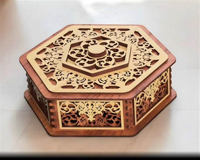Six sided wooden box S0001420 file cdr and dxf pdf free vector download for Laser cut