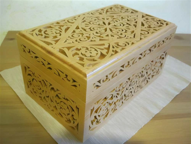 Wood carved jewelry box S0001531 file cdr and dxf pdf free vector download for Laser cut 5 Wood carved jewelry box S0001531 file cdr and dxf pdf free vector download for Laser cut