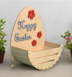 Wooden easter egg tray S0001511 file cdr and dxf pdf free vector download for Laser cut