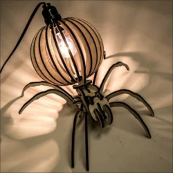 Wooden spider shaped lamp S0001480 file cdr and dxf pdf free vector download for Laser cut
