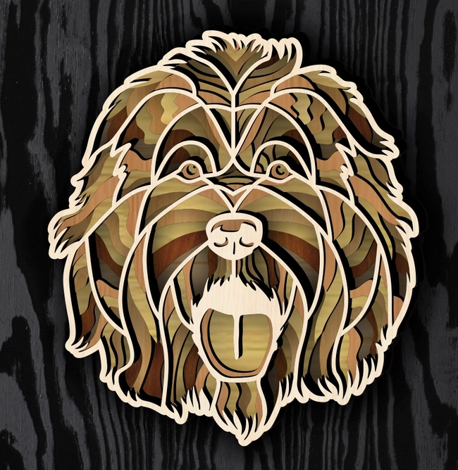 Multilayered dog E0023612 file cdr and dxf pdf free vector download for laser cut