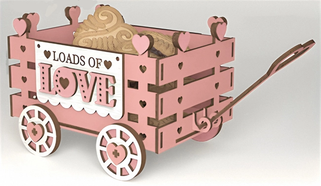 Valentine wagon E0023600 file cdr and dxf pdf free vector download for laser cut