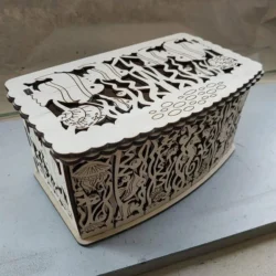 Carved wood oblong box M0000009 file cdr and dxf pdf free vector download for laser cut