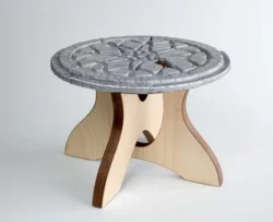 Cast aluminum wood stool M0000013 file cdr and dxf pdf free vector download for laser cut