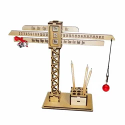 Construction crane calendar with pencil holder M0000024 file cdr and dxf pdf free vector download for laser cut