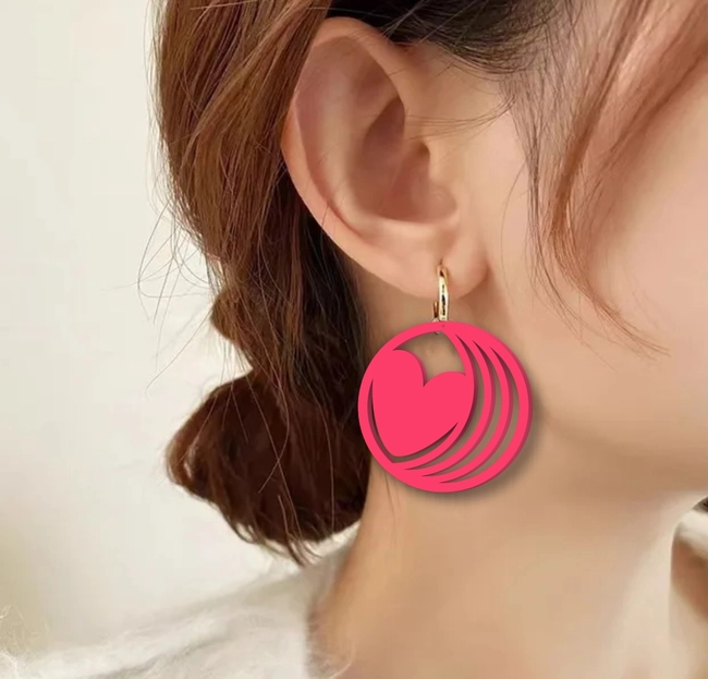 Valentine earrings E0023626 file cdr and dxf pdf free vector download for laser cut