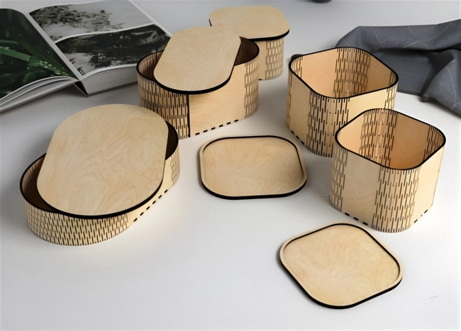 Boxes E0023818 file cdr and dxf pdf free vector download for laser cut 5 Boxes E0023818 file cdr and dxf pdf free vector download for laser cut