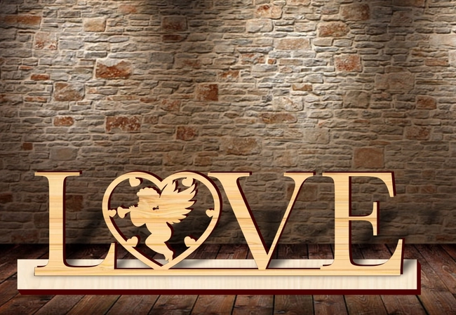 Valentine stand E0023838 file cdr and dxf pdf free vector download for Laser cut