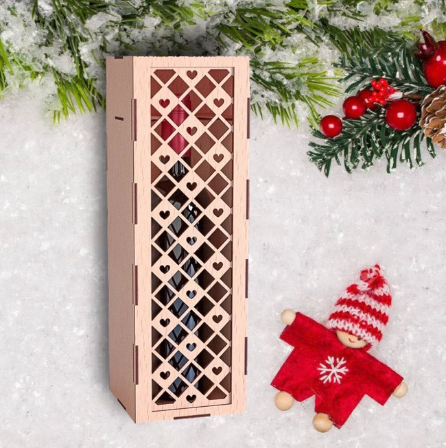 Valentine wine box E0023774 file cdr and dxf pdf free vector download for laser cut