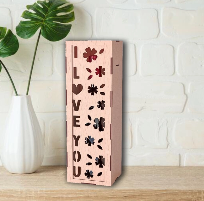 Valentine wine box E0023776 file cdr and dxf pdf free vector download for laser cut 5 Valentine wine box E0023776 file cdr and dxf pdf free vector download for laser cut