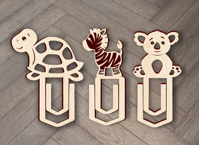 Animal paper clips E0023971 file cdr and dxf pdf free vector download for laser cut