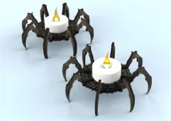 Candle holder spider E0023868 file cdr and dxf pdf free vector download for Laser cut