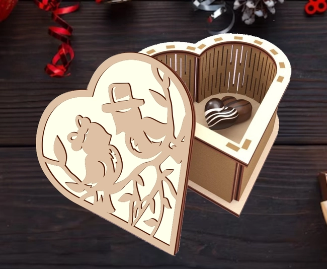 Candy box E0023861 file cdr and dxf pdf free vector download for Laser cut