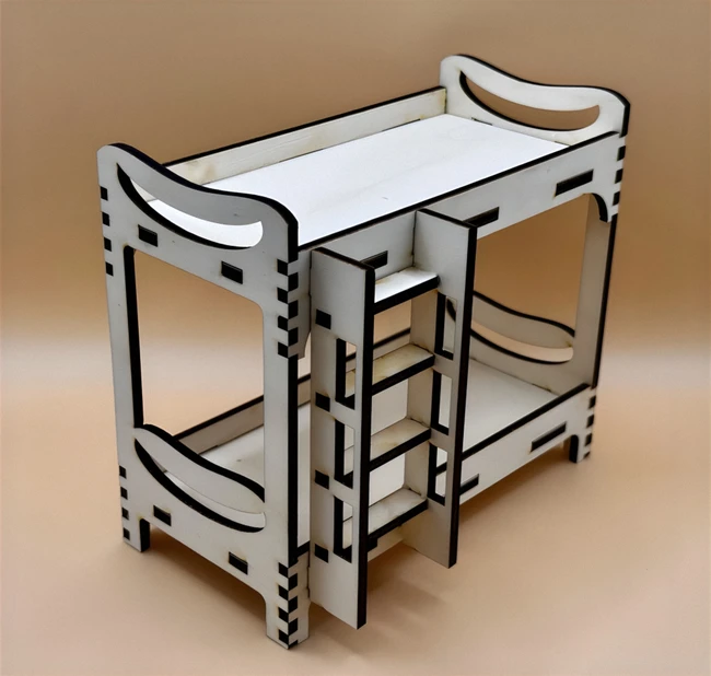 Doll bed E0023891 file cdr and dxf pdf free vector download for Laser cut