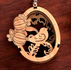 Easter egg hanging ornaments E0023935 file cdr and dxf pdf free vector download for Laser cut