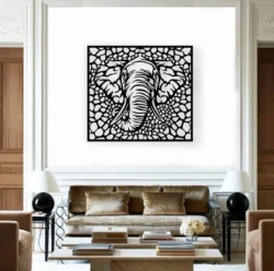 Elephant wall decor E0023848 file cdr and dxf pdf free vector download for Laser cut plasma