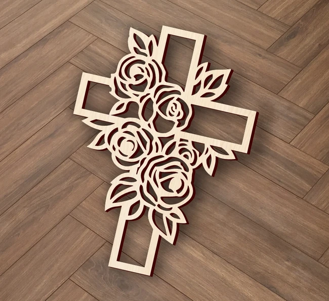 Floral cross E0023869 file cdr and dxf pdf free vector download for laser cut 5 Floral cross E0023969 file cdr and dxf pdf free vector download for laser cut