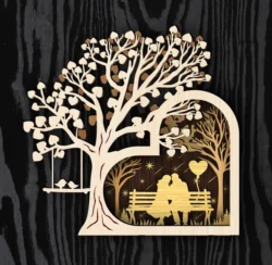 Heart light box E0023970 file cdr and dxf pdf free vector download for laser cut