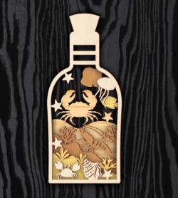 Layered bottle E0023871 file cdr and dxf pdf free vector download for Laser cut