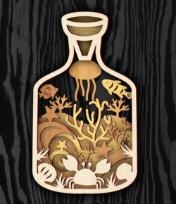 Layered bottle E0023873 file cdr and dxf pdf free vector download for Laser cut