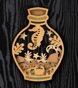 Layered bottle E0023874 file cdr and dxf pdf free vector download for Laser cut