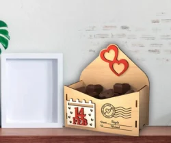 Letter gift box E0023883 file cdr and dxf pdf free vector download for Laser cut