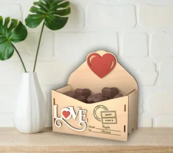 Letter gift box E0023886 file cdr and dxf pdf free vector download for Laser cut