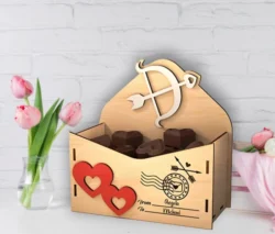 Letter gift box E0023887 file cdr and dxf pdf free vector download for Laser cut