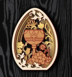Multilayer Easter Egg E0023927 file cdr and dxf pdf free vector download for Laser cut