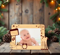 Newborn photo frame E0023948 file cdr and dxf pdf free vector download for Laser cut
