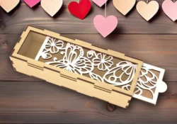 Wooden storage box E0023864 file cdr and dxf pdf free vector download for Laser cut