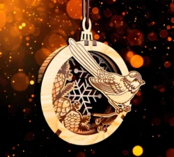 Christmas Ornament E0024070 file cdr and dxf pdf free vector download for laser cut