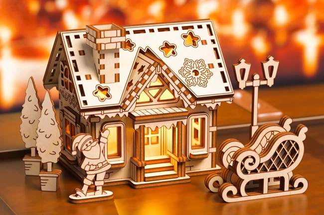 Christmas Scene E0023997 file cdr and dxf pdf free vector download for laser cut
