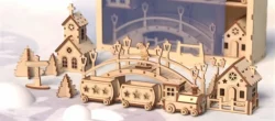 Christmas Village E0024059 file cdr and dxf pdf free vector download for laser cut