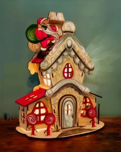 Christmas candy house E0024015 file cdr and dxf pdf free vector download for laser cut